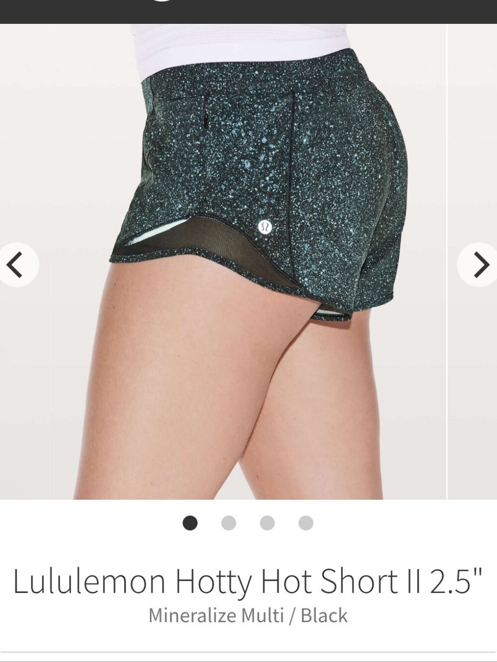 lululemon athletica Hotty Hot Short II 2.5" - Mineralize Multi / Black Sz 10